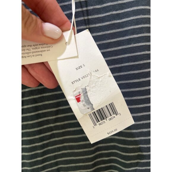 Vince Classic Stripe Tie Shirt Dress Navy White Womens Size Small - Picture 8 of 11